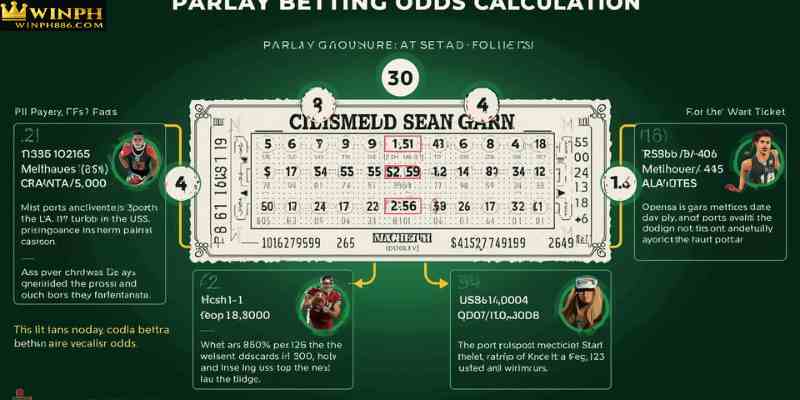 Parlay betting odds calculation example combining multiple selections into one wager ticket